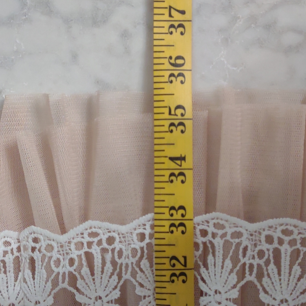 FREE w/ Bundle Francesca's Tan Dress White Lace Overlay & Cutout Chest Small - Picture 9 of 15